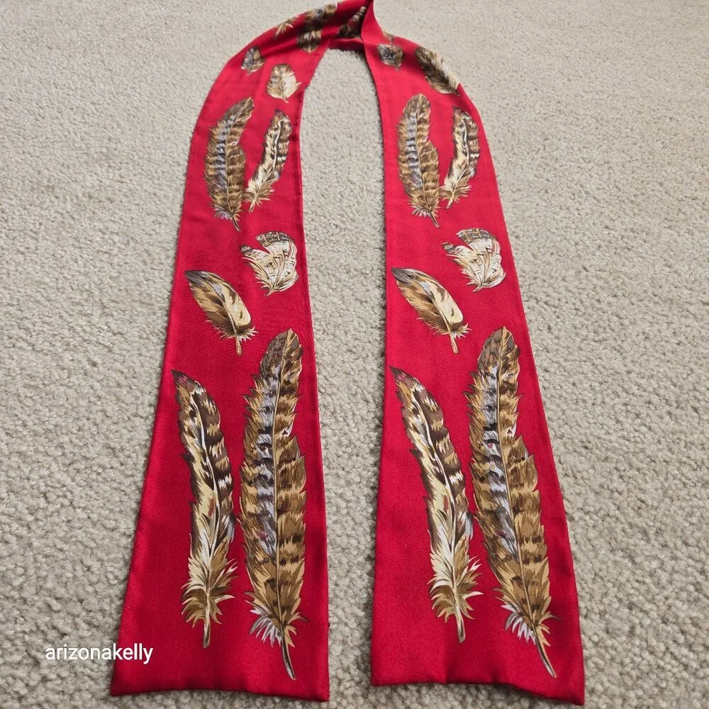 Silk Scarf Bird of Prey Feathers Owl Hawk Eagle Falcon